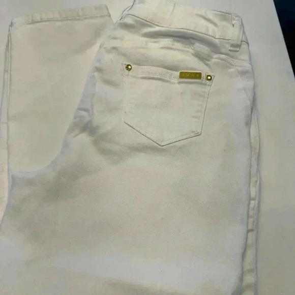 Iman white denim jeans stretch bootleg size 12 average length - Picture 11 of 12